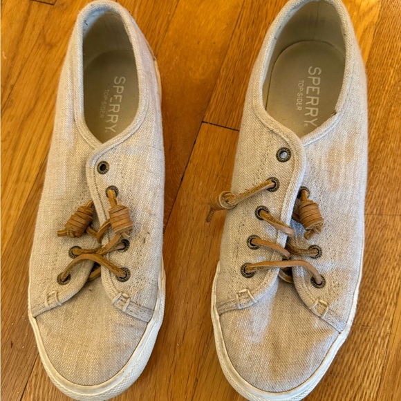 Sperry Tan Canvas Women's Sneakers - Picture 1 of 2